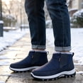 thumbnail image 6 of Knivor Men High-top Winter Snow Boots Hook & Loop Slip-Resistant Cushion Wearproof Sole Faux Fur Warm Outdoor Winter Shoes, 6 of 9