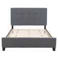 thumbnail image 4 of CorLiving Monroe Grey Fabric Upholstered Adult Queen Platform Bed with Tufted Headboard and Wood Legs, No Boxspring Required, 4 of 7