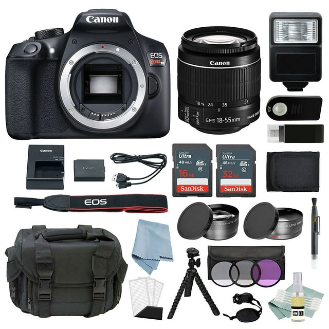 Canon EOS Rebel T6 Bundle With EF-S 18-55mm f/3.5-5.6 IS II Lens + Advanced Accessory Bundle