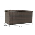 thumbnail image 4 of Prime Garden Patio Water-resistant 60 Gallons Rattan Deck Box, Brown, 4 of 6