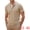 Beige, variant on Men's Henley T-Shirts Short Sleeve Casual Contrast Trim T-Shirts Light Gray XL