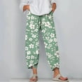 thumbnail image 3 of WMTBSRSW Floral Print Boho Capris for Women Irregular Hem Summer Casual Beach Pants Loose Comfy Wide Leg Capri Pants with Pockets, 3 of 5