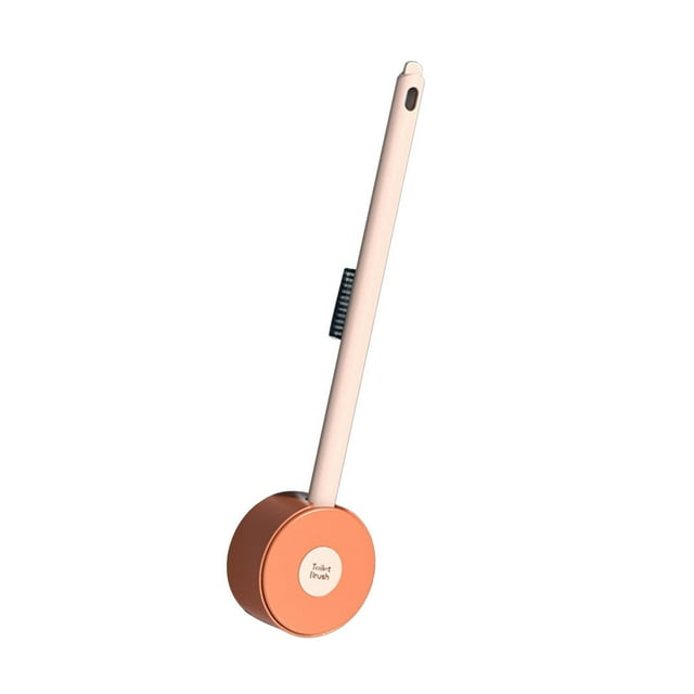 Cepillo de baño con herramienta de limpieza de Base, juego de escobilla de baño, cepillo para suministros de limpieza naranja