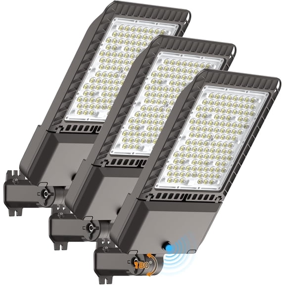 3-Pack 340W LED Parking Lot Light , 85000LM 6000K Daylight, Dusk to Dawn, IP65, 11Yr Lifespan for Street Yard Garage