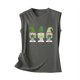 thumbnail image 3 of Gibobby Camiseta sin mangas con cuello en T, camiseta informal para mujer, camiseta sin mangas, chaleco, blusa informal, camisetas sin mangas con estampado redondo para mujer(Gris oscuro,M), 3 of 5