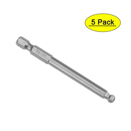 

Uxcell 1/4 Hex Shank 2.95 Length H5 Magnetic Hexagon Ball End Screwdriver Bit S2 Steel 5 Pack