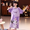 thumbnail image 4 of Camisón de algodón Kawaii Sanrios, lindo Anime MyMelody Kuromi Cinnamoroll, pijamas para niños, ropa de casa de manga corta con dibujos animados de verano, 4 of 4