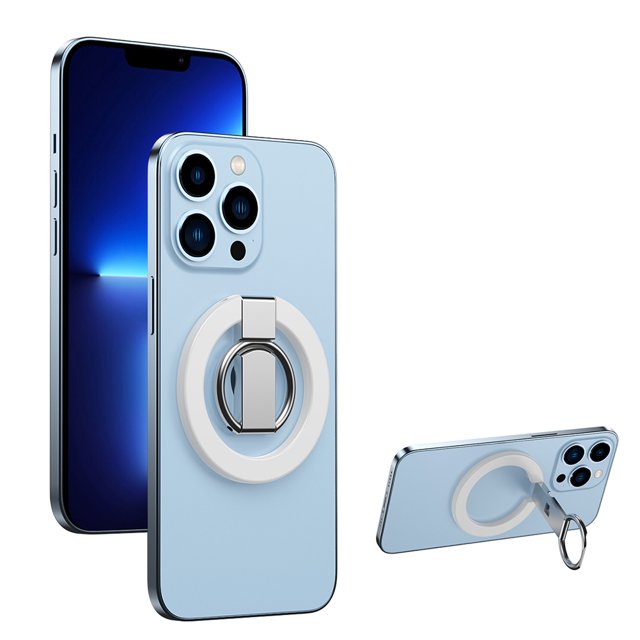 Anillo De Teléfono Magnético Soporte magnético para teléfono móvil con anillos de dedo de metal para iPhone 13 (blanco)