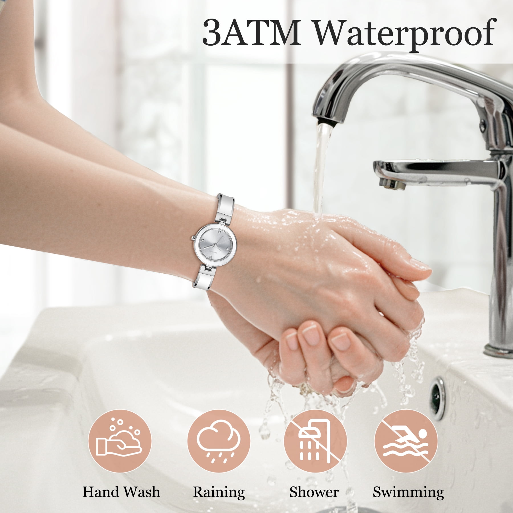 Bomieux Woman Watches Elegant Bangle Watch for Women with Adjustable Strap 3ATM Water Resistance Gift for Woman