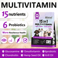 thumbnail image 4 of Oimmal Dog 15 in 1 Multivitamin Supplements - 60 Soft Chews, Immunity, Joint and Heart Health Support - Natural Dog Vitamins with Msm, Cranberry, Glucosamine for Dogs - 5Pack, 4 of 9