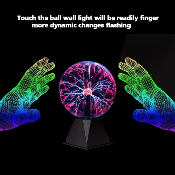 New 8 Inch Plasma Ball Plasma Lamp/Light Plasma Electric Nebula Lightening Ball Touch & Sound Sensitive for Parties Home Decorations Gift for Holiday and Birthday Novelty Toy