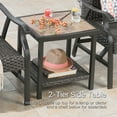 thumbnail image 4 of Iwicker Patio Wicker Square Side Table, 2-Tier Storage Shelf End Table for Outdoor, Brown, 4 of 7
