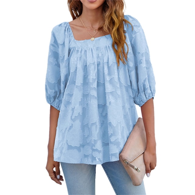 Blusa de Mujer Minnieouse manga corta holgada Azul M