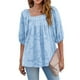 thumbnail image 2 of Blusa de Mujer manga corta Sonducket camisa holgada ropa de verano Azul M, 2 of 6