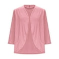 thumbnail image 6 of Womens Jackets Lightweight New 3/4 Sleeve Cardigan for Women Lightweight Open Front Sweater Plus Size Casual Coat Fall Trendy Clothes Pinky S, 6 of 8