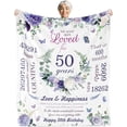thumbnail image 1 of LHSHID 50th Birthday Gifts for Women Women 50th Birthday Decorations Birthday Blanket Birthday Gifts Ideas for Grandma Mom Sister Wife Friend Aunt Soft Blanket 60"x80", 1 of 7