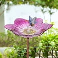 thumbnail image 3 of Bebedero para pájaros Bird Bath DREAM GARDEN de vidrio con estaca de metal, color rosa, 3 of 7