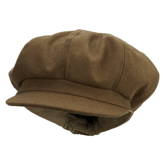 Big Size Wool Blended Newsboy Hat - Camel XL-3XL
