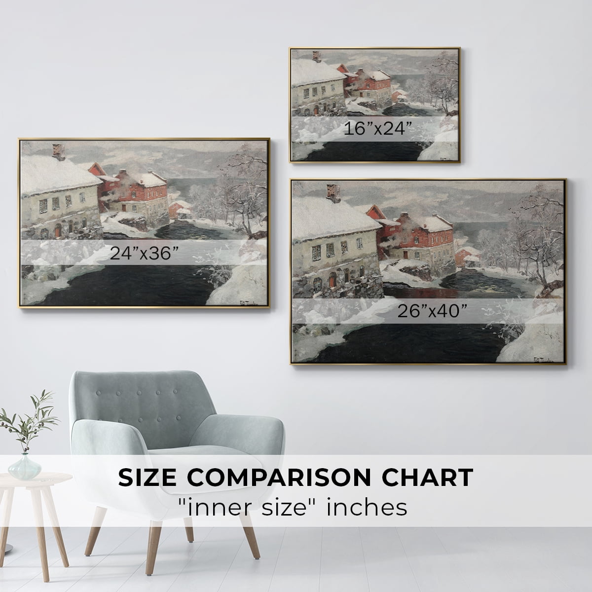 Vintage Landscape-CCLXXXIV By Wexford Home Framed in Gold Wood Gallery Wrapped Canvas 27 in. x 41 in.