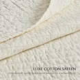thumbnail image 4 of EVERGRACE Cotton Sateen Quilt Set King Size, Pre-Washed Cotton Channel Stitch Coverlet Bedspread, 3 Pieces Lightweight Soft Bedding Sets for All Season, with 2 Pillow Shams, Cream, 4 of 8