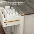 thumbnail image 6 of Coffee Bar Cabinet, Aiho 55" Farmhouse Kitchen Pantry Storage Cabinet, 2 Drawers, 4 Doors and Adjustable Shelf - White+Gray, 6 of 12