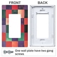thumbnail image 3 of Yayeee Rocker Switch Wall Plate 2-Gang 4.7"x4.6" Home Decorative Outlet Cover, Red and Purple Plaid Pattern, 3 of 6