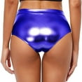 thumbnail image 4 of Mepaouo Women's Metallic Booty Shorts Shiny High Waisted Rave Dance Bottoms for Festivals Sizes S-L, 4 of 6