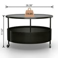 thumbnail image 4 of Glory Patio Round Coffee Table for Living Room, Bedroom, Modern Table with Clear Tempered Glass, 4 of 6