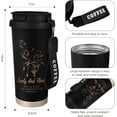 thumbnail image 2 of Vaso de café de acero inoxidable con aislamiento de doble pared de 500ml con tapa y pajita, taza de café hel reutilizable, taza de café caliente para viajes. Termos de café para cerveza y té (Negro, 2 of 3