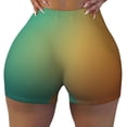thumbnail image 2 of Fotbe Orange To Teal Gradient Shorts Sin Costuras – Shorts Deportivos de Cintura Alta para Mujer, Elásticos para Gimnasio, Yoga, Running o Ciclismo-XX-Large, 2 of 8