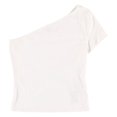 thumbnail image 1 of GUESS Blusa floral de un hombro para mujer, blanca, pequeña Guess Un hombro, 1 of 2