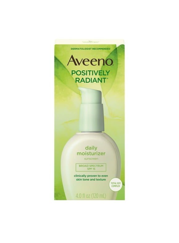 Aveeno Positively Radiant Daily Face Moisturizer SPF 15, Skin Care, 4 fl. oz