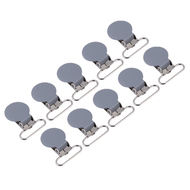 10 Uds de tirantes redondos Bling Bling soporte para correa de chupete gris