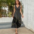 thumbnail image 5 of Black Gold Marble Geometry Vestido Sin Mangas Para Mujer, Traje De, Ropa De Cumpleaños, Verano, 5 of 5