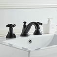 thumbnail image 5 of Grifo para lavabo de baño, 2 manijas, montaje de 3 orificios, lavabo para adaptarse a grifo de baño de 8-16 pulgadas, negro mate, 5 of 5