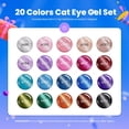 thumbnail image 2 of Set de esmaltes de uñas Beetles Cat Eye Gel, 20 colores con capa base, 2 of 6