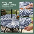 thumbnail image 5 of Round Outdoor Tablecloth with Umbrella Hole and Zipper, Navy Blue Palm Leaves Tablecloth with Elastic Waterproof, Summer Botanical Tropical Plants Patio Table Covers for 55" - 60" Picnic Pool Tables, 5 of 9