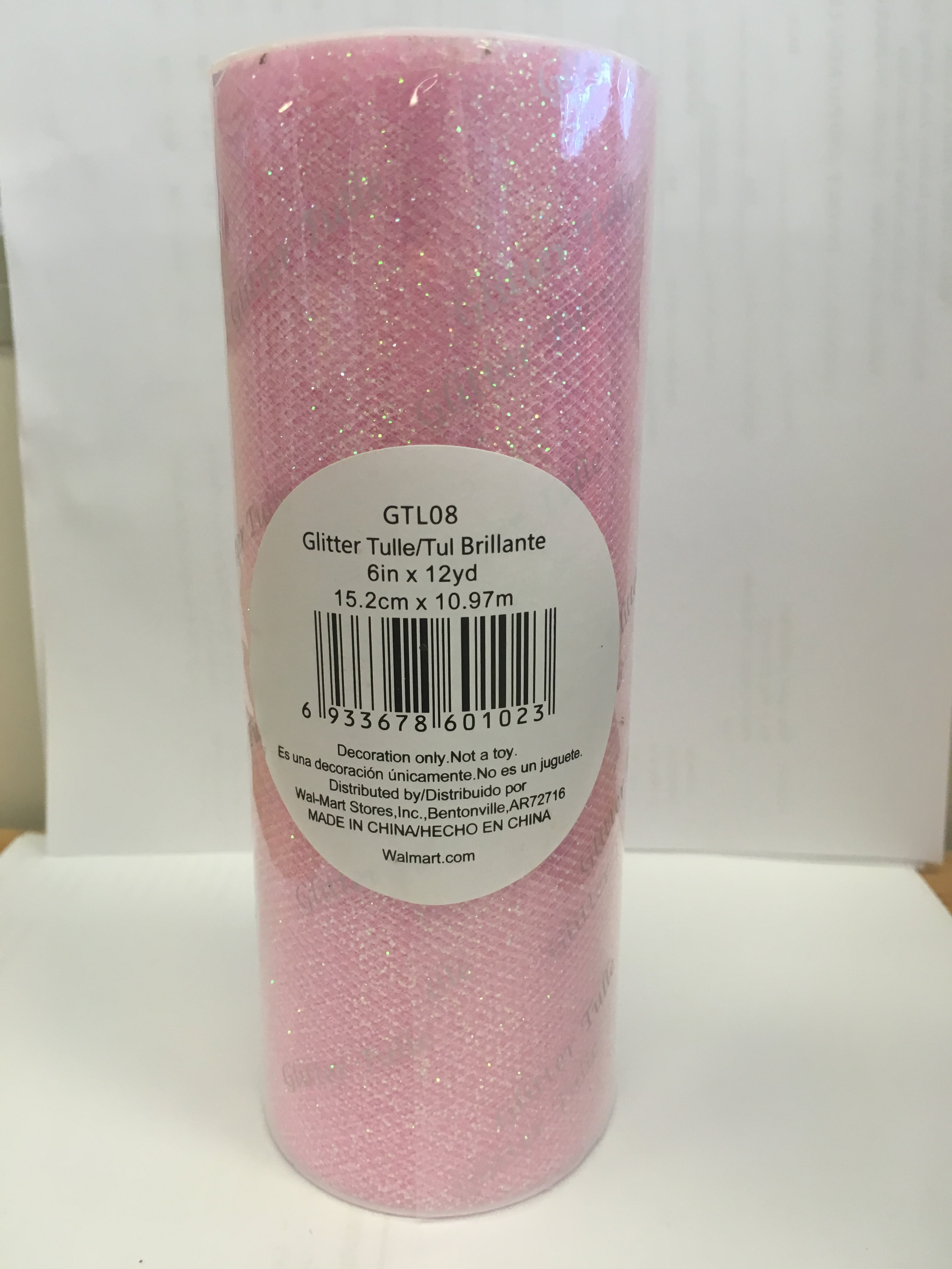 Xiangguanqianying Pink Tulle Roll Spool 6 inch x 100 Yards for Tulle Decoration