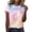 Pink, variant on Womens T Shirts Short Sleeve Crewneck Casual Tie Dye Print T-Shirt Comfy Breathable Summer Top Brown L