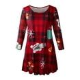 thumbnail image 3 of LARACE Plus Size Women's Christmas Tunic 3/4 Sleeve Clothes Swing Babydoll Top Side Split Crewneck Blouse Flowy Shirts Flower46 2X, 3 of 7