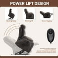 thumbnail image 3 of Oversized Power Lift Recliner Chair with Massage & Heating for Big Elderly, Electric Lounge Sofa Chair with 26" Wide Seat and Cup Holders, 400LBS, Dark Brown, 3 of 7