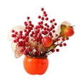 thumbnail image 2 of Baoblaze Chinese New Year Decoration Artificial Flower Bouquet Fake Flower Blessing Bucket Chinese Spring Festival Gift for Home Party Persimmon, 2 of 8