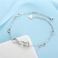 thumbnail image 5 of Devuggo Infinity Endless Love Heart Adjustable Bracelet, Sterling Silver Jewelry Gifts for Women Girl, 5 of 11