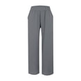 thumbnail image 4 of TRUBKH Cotton Linen Pants Baggy Linen Pants Wide Leg Palazzo Pant Palazzo Pants Pull On Pants for Women Vacation Beach Pants Boho Summer Pants Tall Sweatpants for Women Summer Boho Pants Gray XL, 4 of 9