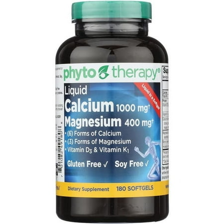 PHYTO-THERAPY Liquid Calcium 1000mg with Magesium, Softgels, 180 ea