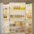 thumbnail image 4 of 72" LED Kitchen Pantry Cabinet with 3 Drawers Farmhouse Tall Storage Cabinet Wood Food Pantry with Barn Doors and Adjustable Shelves Versatile Storage Freestanding Cupboard for Kitchen, 4 of 9