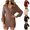 QR1-Green, variant on Meichang V Neck Knit Sweater Dress for Women Wrap Long Sleeve Pencil Short Dress Fall Casual Wedding Guest Cocktail Party Mini Dresses