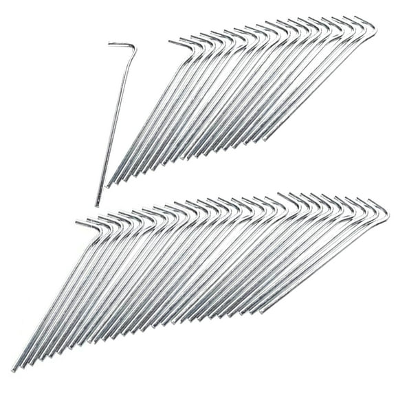Wideskall 50 Pieces Heavy Duty Galvanized Steel Tent Pegs, Garden Fence Edging, Camping Stakes, Landscape Stakes, Tent Spikes