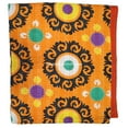 thumbnail image 2 of ColorFull House Indian Kantha Quilt, Orange Floral Pattern, Traditional Indian Textile Size ( Double 90" x 108"), 2 of 5