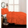 thumbnail image 2 of DNG Creations 1 Piece Ruffle Ribbon Design Comforter ( Full/Queen Size ) Ultra Soft All-Season 550 GSM 800 Threads Count,100% Egyptian Cotton - Solid Orange Colour, 2 of 5
